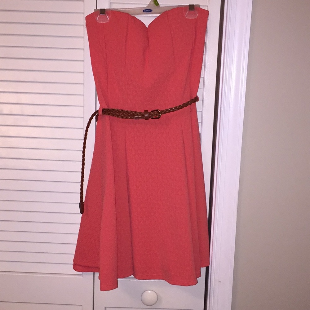 Pink strapless dress